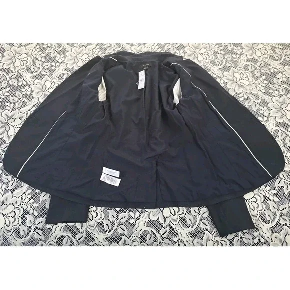 Ann Taylor Blazer Size 4 Navy Blue Polyester Machine Washable One Button NWT - Picture 5 of 9